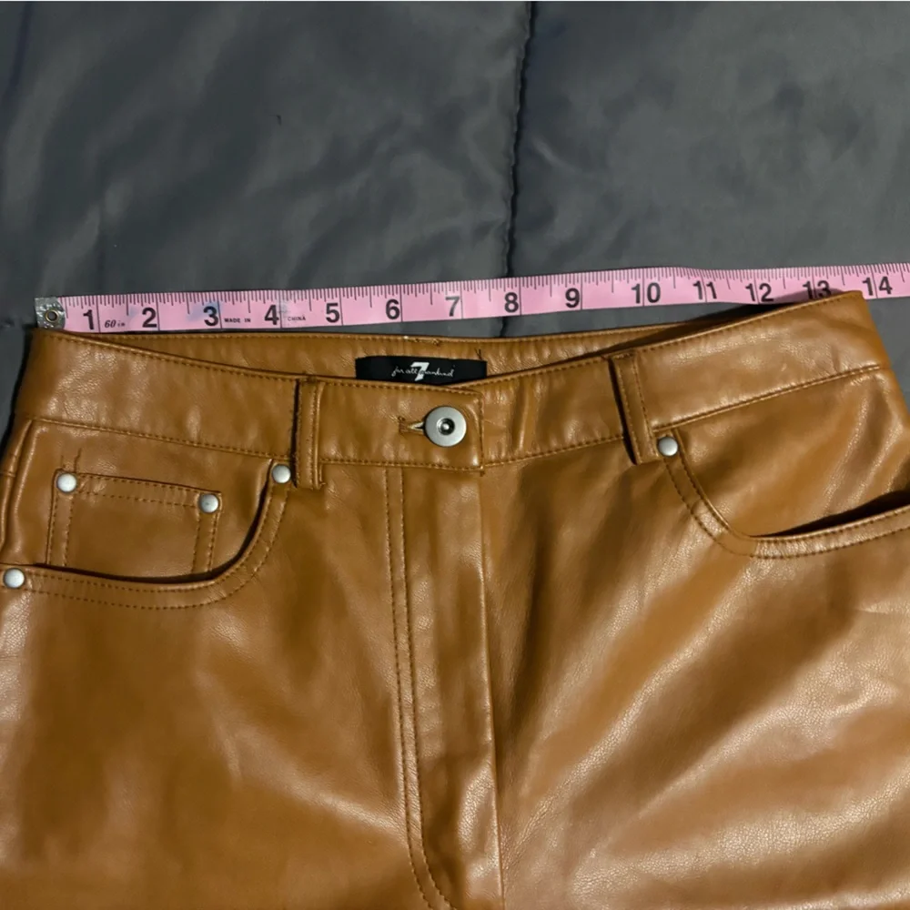 7 For All Mankind Vegan Leather Straight Leg Jeans - Picture 6 of 6